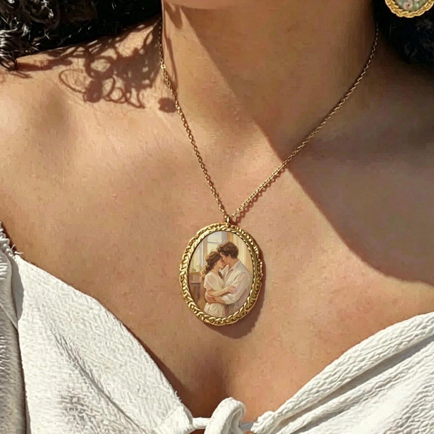 Personalized family portrait necklace
