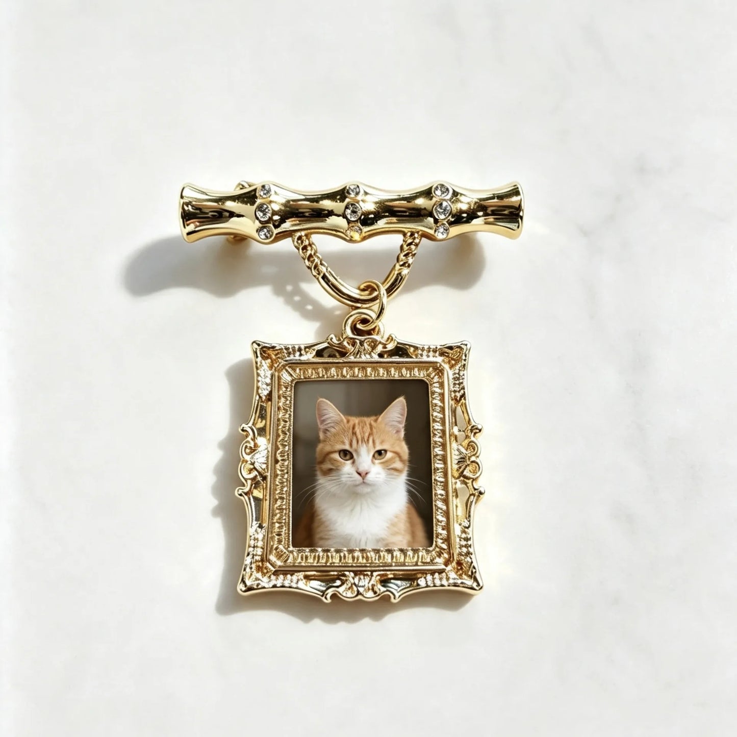Custom pet photo brooch with dog cat picture personalized memory jewelry