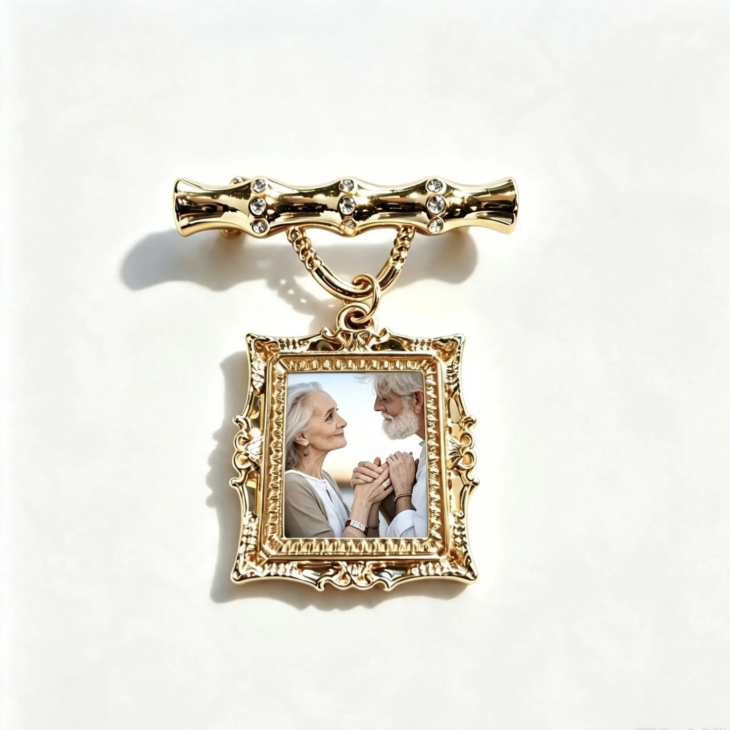 Custom grandparents photo brooch meaningful family keepsake gift