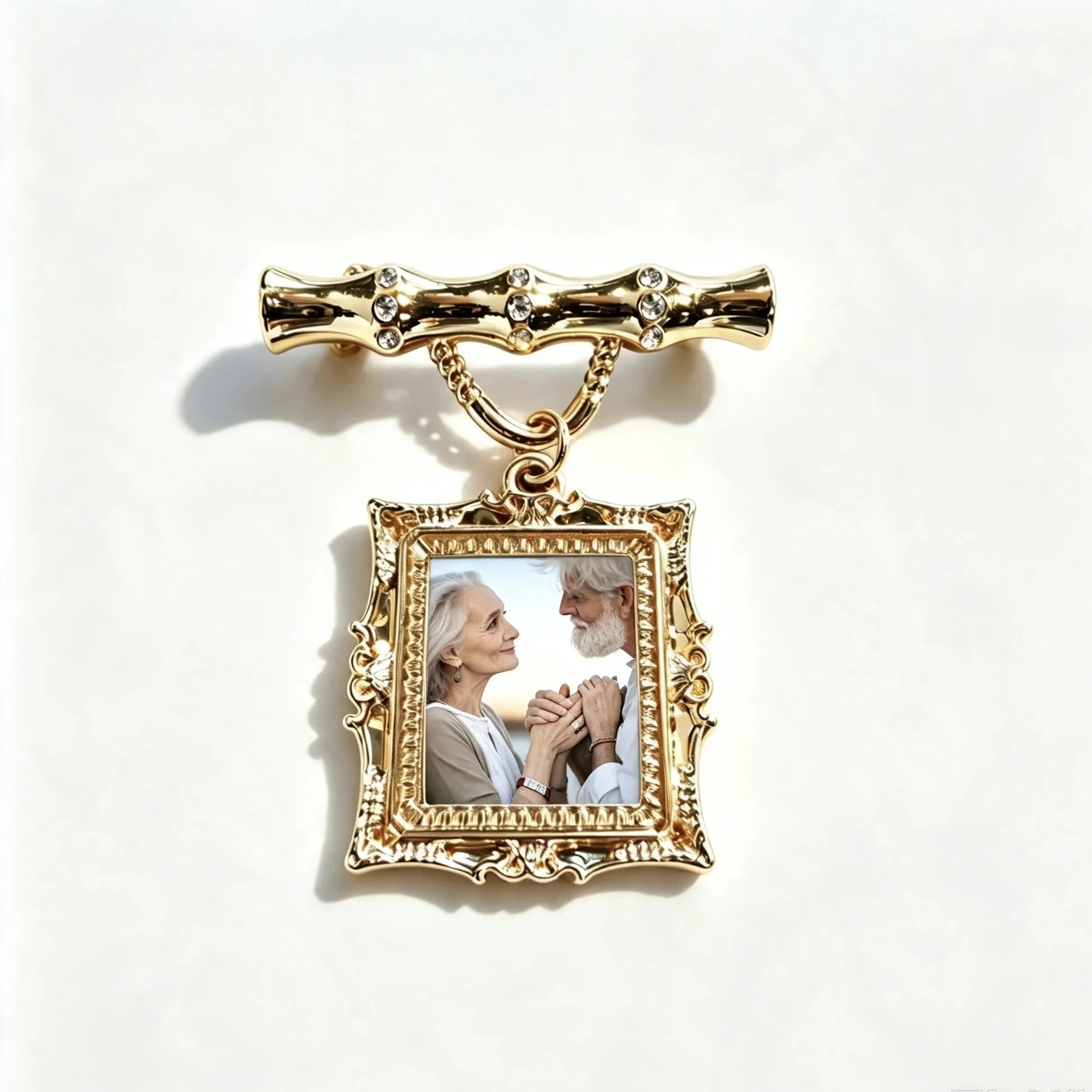 Custom grandparents photo brooch meaningful family keepsake gift