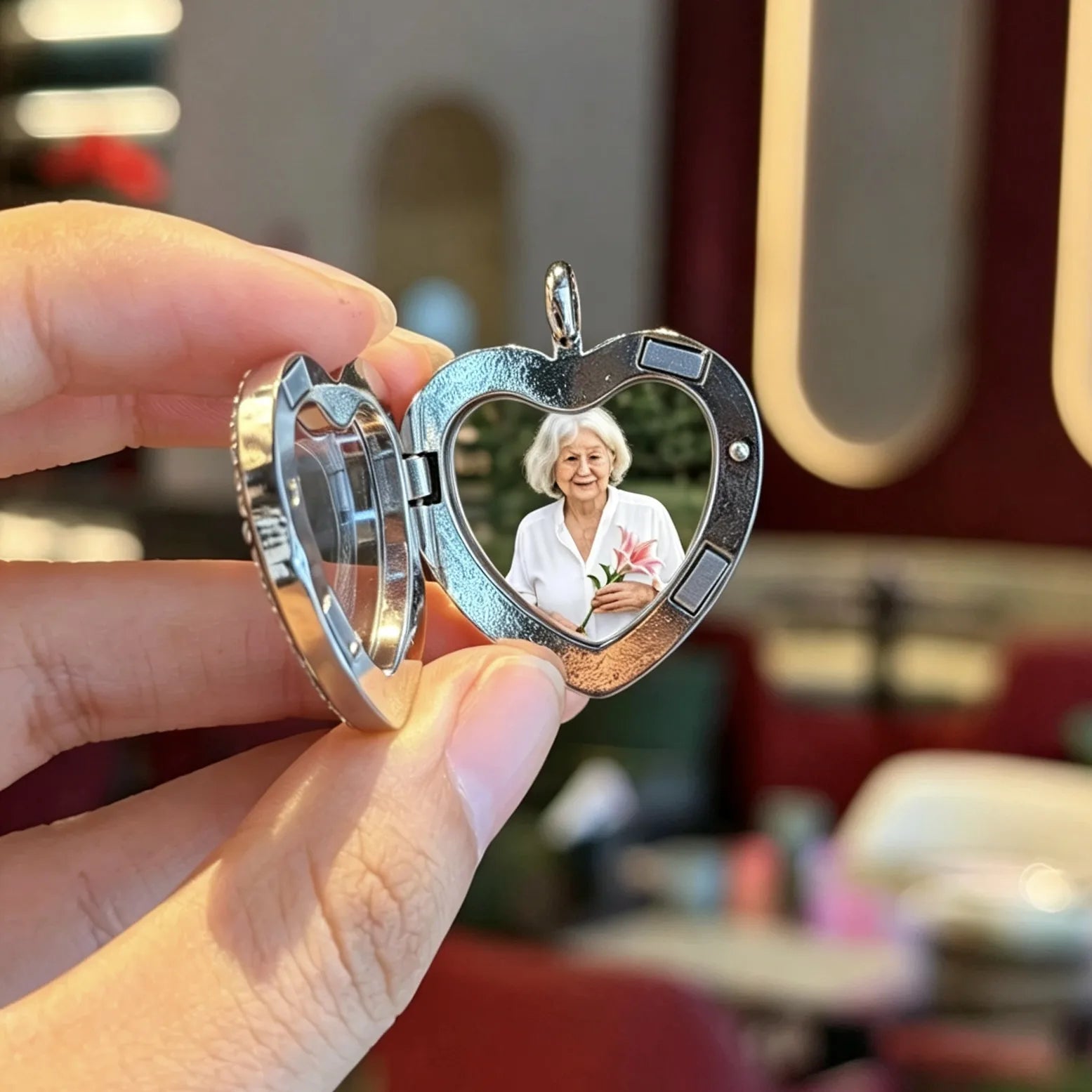 Personalized heart photo necklace birthday gift for women, girlfriend and loved ones.