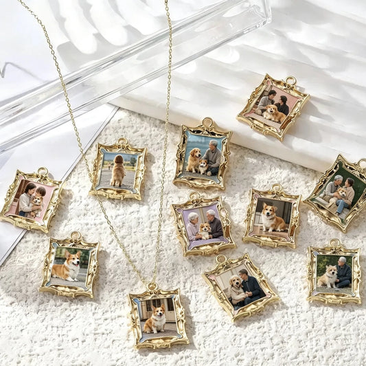 Meaningful personalized vintage photo necklace gift for birthdays, anniversaries, Mother's Day, Father's Day, and Christmas.