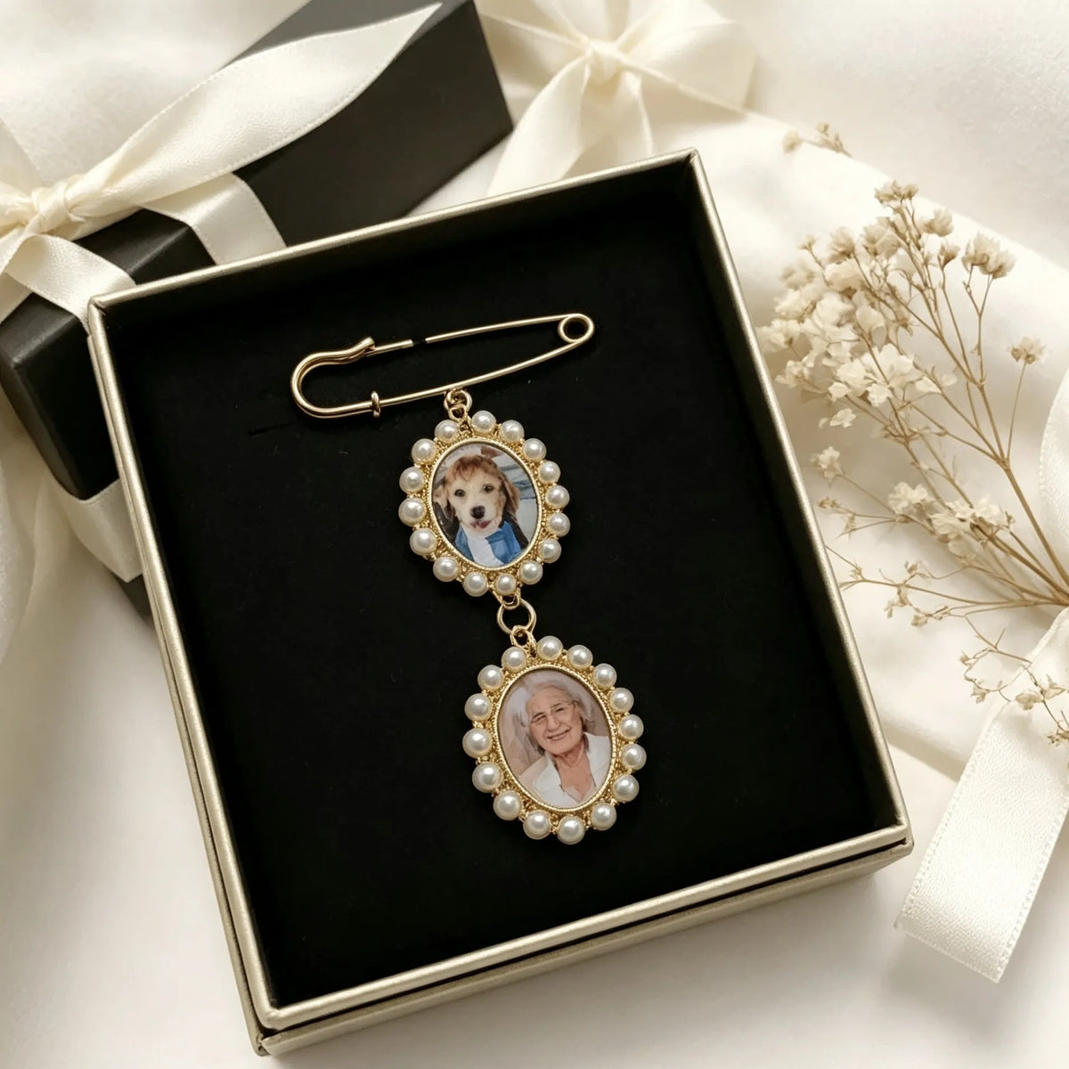 Personalized pet photo brooch custom picture keepsake jewelry